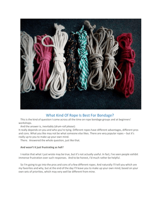 Rope Bondage The Smart Way (eBook)