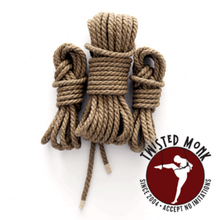 The Twisted Monk bondage rope value kit featuring three lengths of soft, durable rope for various uses