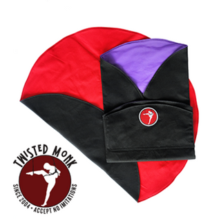 The Twisted Monk MonkSak Pak storage solution in red, black, and purple for secure accessory storage