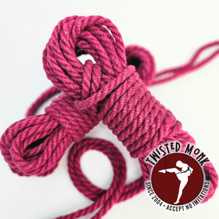 Raspberry Hemp Bondage Rope - Small Batch & Ethically Sourced | The Twisted Monk