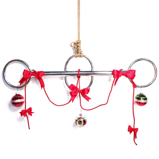William C. Steel premium suspension bar rope bondage decorated with festive ribbons and ornaments
