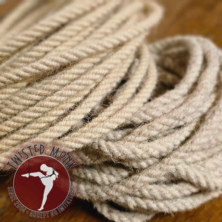6mm Swaledale wool bondage rope by The Twisted Monk in natural fibers for secure and comfortable use