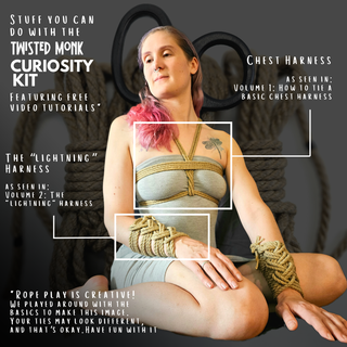 The Twisted Monk beginner bondage kit curiosity with rope and video tutorials for creating harnesses