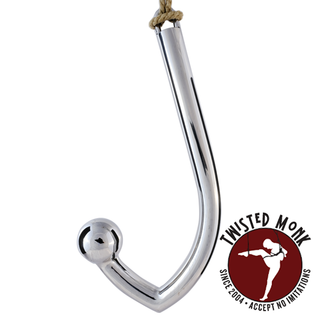 Shiny stainless steel bondage J hook designed for secure suspensions and versatility in use
