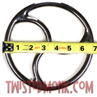 William C. Steel Specialty Steel Ring for bondage suspension equipment with a measuring tape for size reference